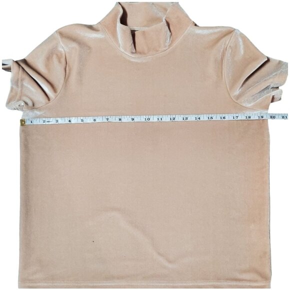 Madewell Womens Velvet Short Sleeve Mock Neck Top Blush Pink size Small - Picture 5 of 10